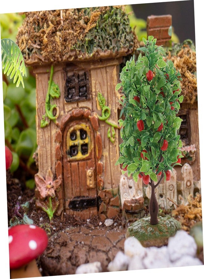 MUCKLILY 2Pcs Fruit Tree Model Decoration for Garden Scene Layout Realistic Fruit Tree Ornament for Sand Table Decor Miniature Landscaping Trees for Home and Dollhouse Display - Image 4